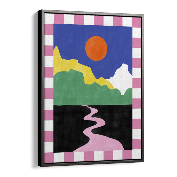 Vibrant PINK ROAD, LANDSCAPE PAINTINGS by Elena Ristova add a serene touch to any living space with bold colors.