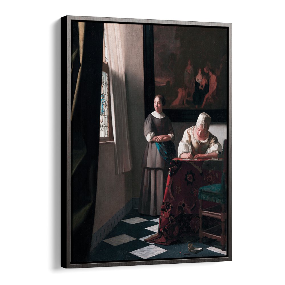 LADY WRITING A LETTER , VINTAGE PAINTINGS