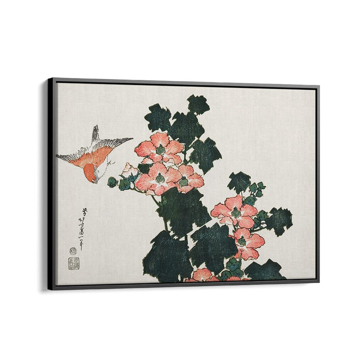 RED ROSES AND BIRD  , VINTAGE PAINTINGS