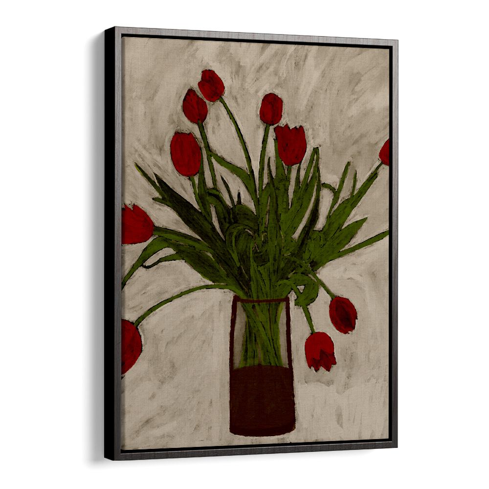Stunning BOUQUET OF TULIPS, FLORAL FLOWER PAINTINGS in a vase, perfect for brightening any occasion.
