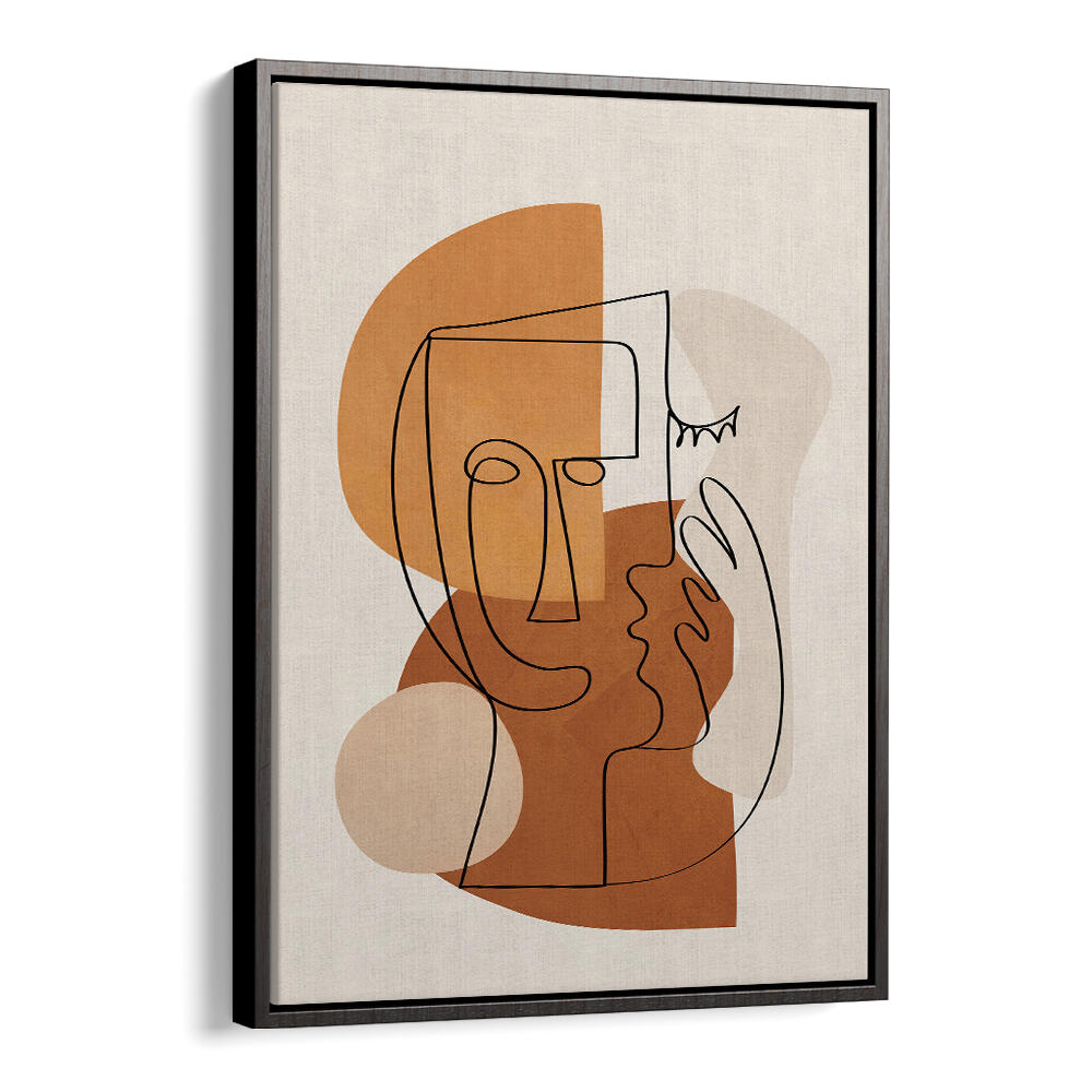 ABSTRACT CLAY FACES I , BOHO ART PAINTINGS