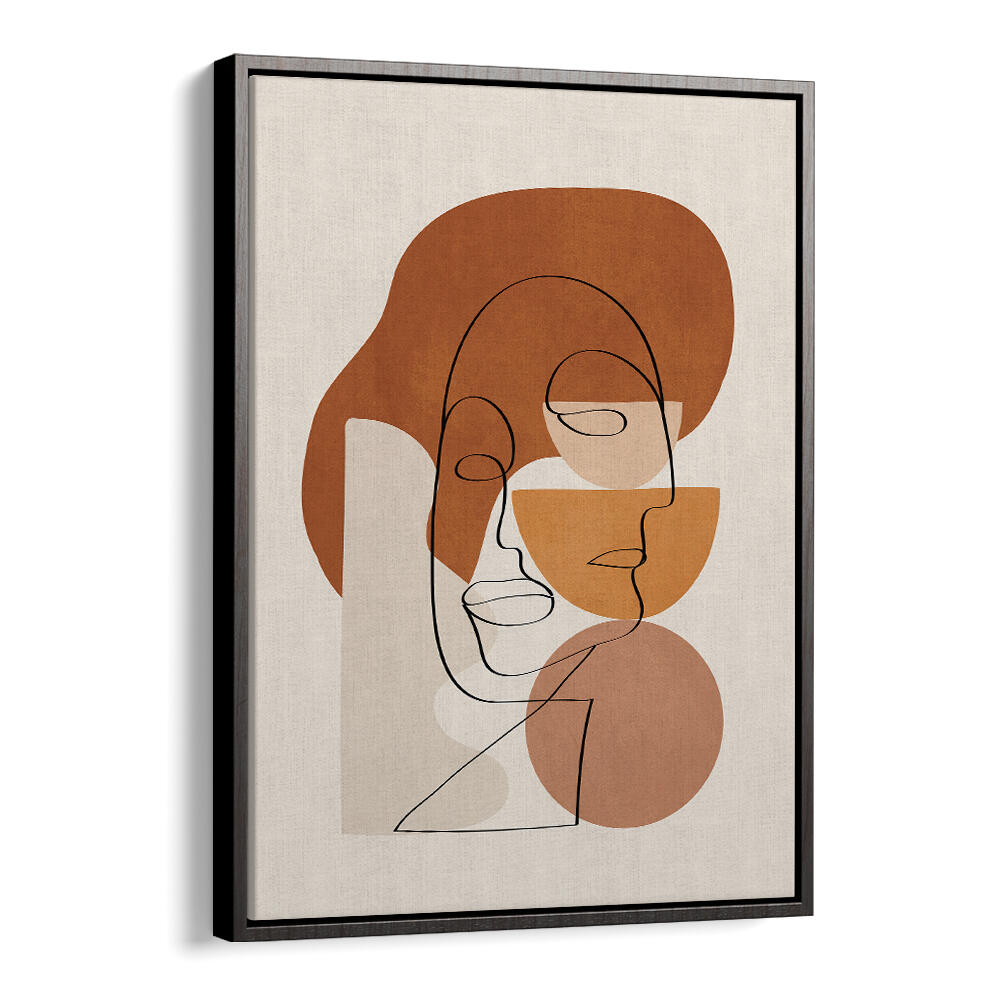 ABSTRACT CLAY FACES II , BOHO ART PAINTINGS