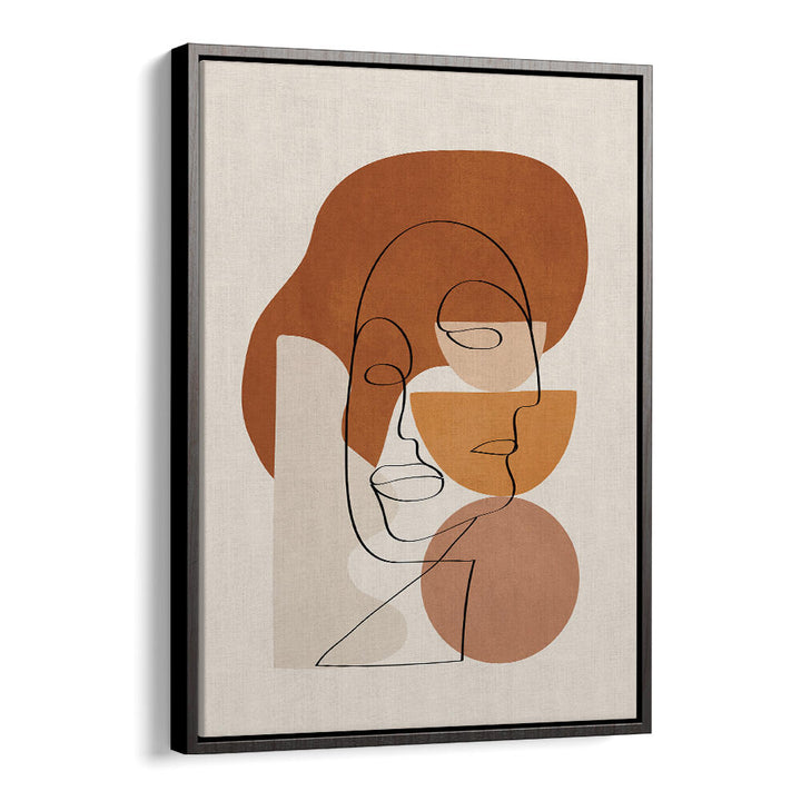 ABSTRACT CLAY FACES II , BOHO ART PAINTINGS