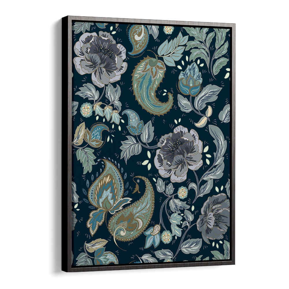 Transform your space with MOONSHINE BLUE, PATTERN ART PRINTS featuring vibrant floral designs in rich colors.