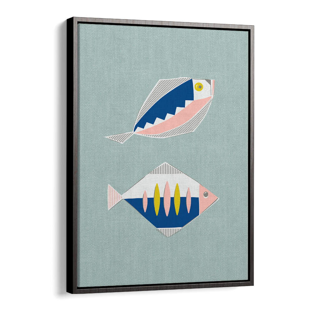 MID CENTURY KITCHEN FISHES MINT II , KITCHEN POSTERS