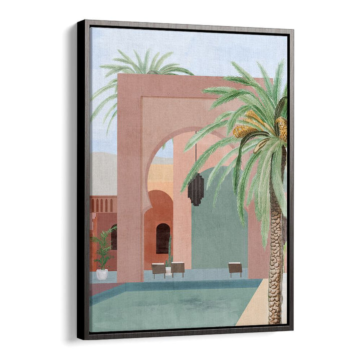 Bright and colorful MOROCCAN POOL, BOHO ART PAINTINGS capturing vibrant Moroccan culture for your living space.