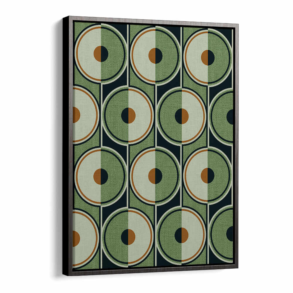 RETRO CIRCLES GREEN , GEOMETRIC ART PRINTS
