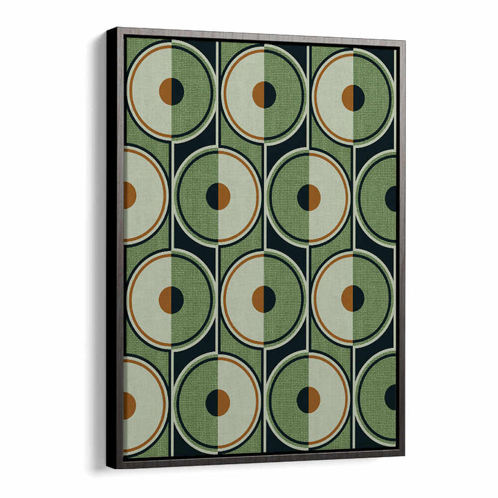 RETRO CIRCLES GREEN , GEOMETRIC ART PRINTS
