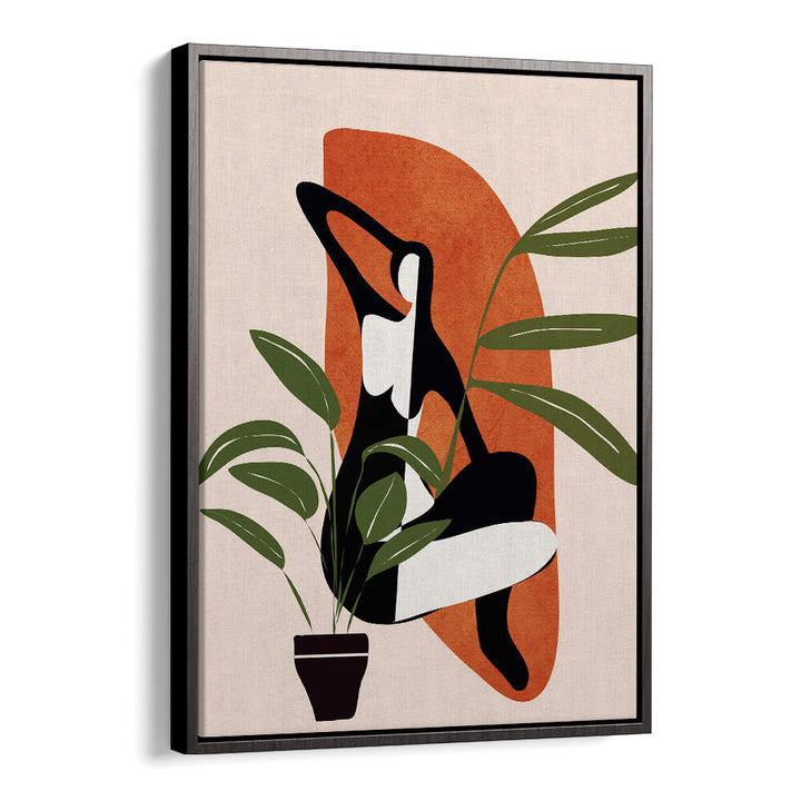 VERDANT SILHOUETTE , BOHO ART PAINTINGS