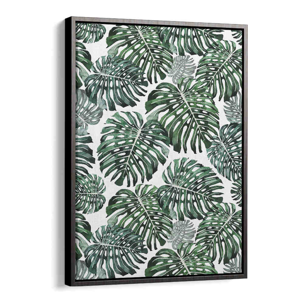 TROPICAL MONSTERA LEAVES , FLORAL FLOWER PAINTINGS