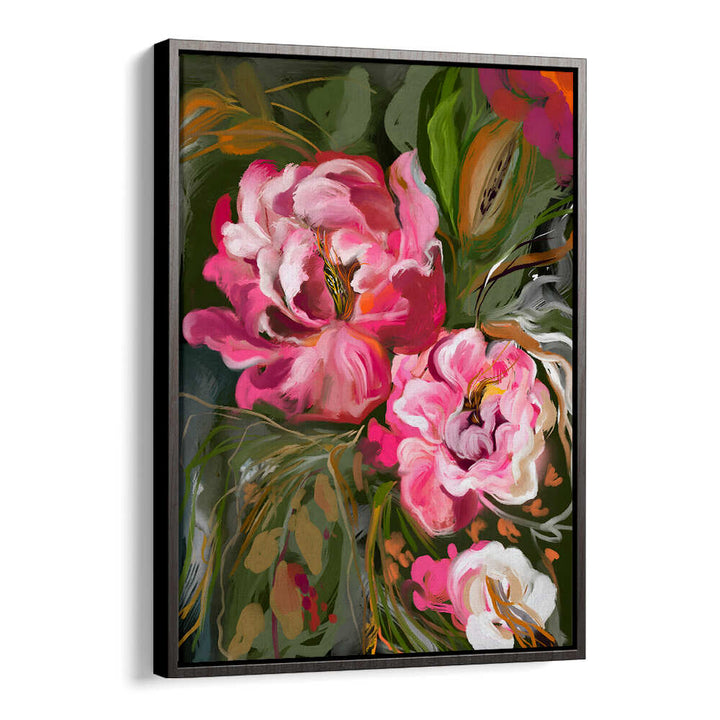EXPRESSIVE PINK PEONIES , FLORAL FLOWER PAINTINGS