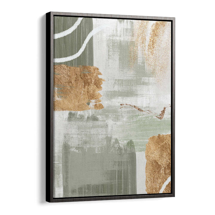 WHITE LINES ON GREEN II , BOHO ART PAINTINGS