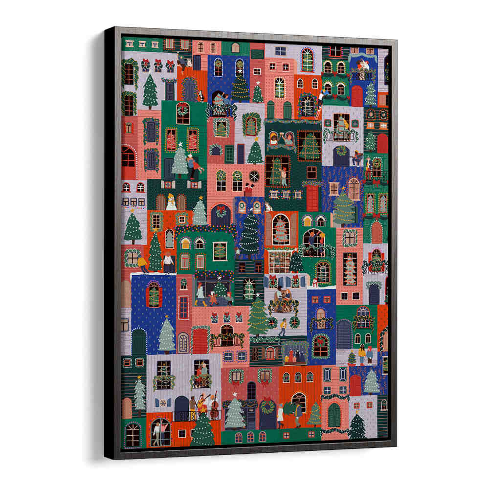 HOLIDAY HOUSES , PATTERN ART PRINTS