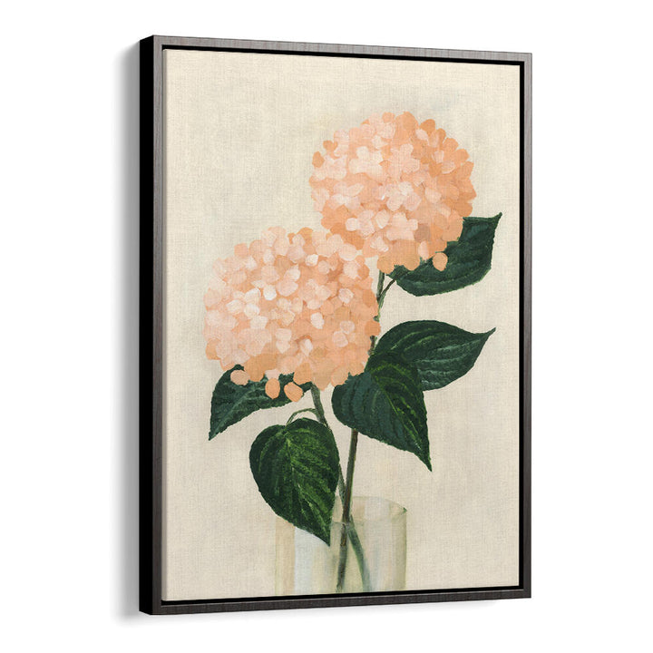 CORAL HYDRANGEAS IN A VASE , FLORAL FLOWER PAINTINGS