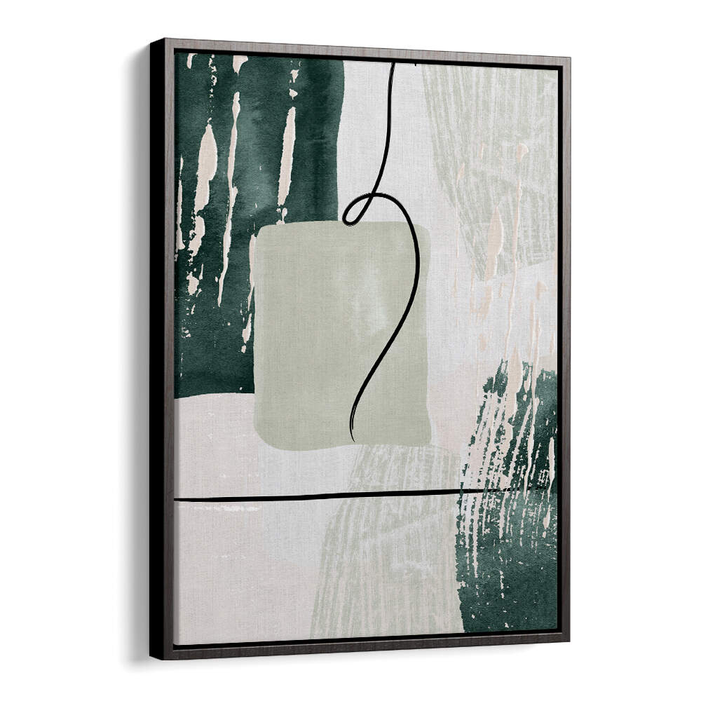 ABSTRACT SHAPES IN GREEN III , BOHO ART PAINTINGS