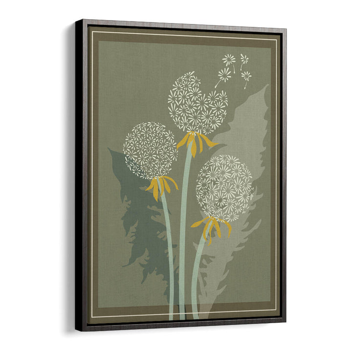 DANDELION II, FLORAL FLOWER PAINTINGS showcase vibrant dandelions against a soft background, perfect for home decor.