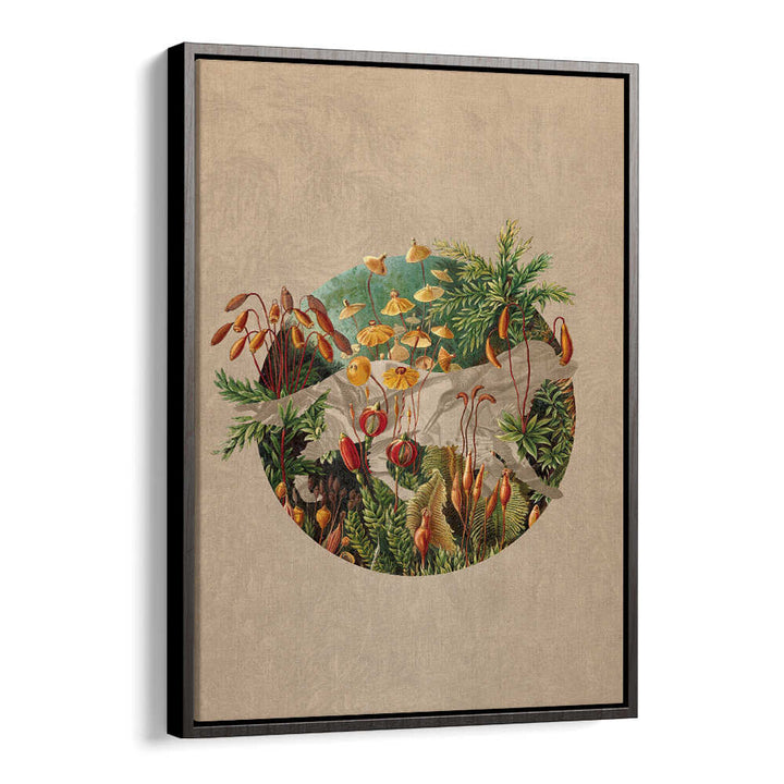 Colorful NATURE , FLORAL FLOWER PAINTINGS showcasing vibrant botanical elements in a circular design. Perfect for decor.