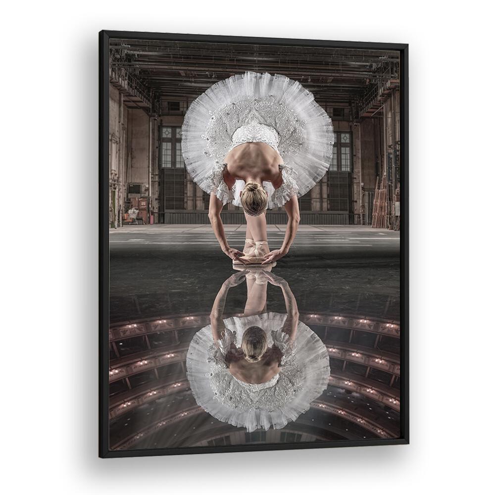 Elegant ballerina poised on stage, reflecting beauty in our BALLERINA STAGE, PHOTOGRAPHY PRINTS for surreal decor.