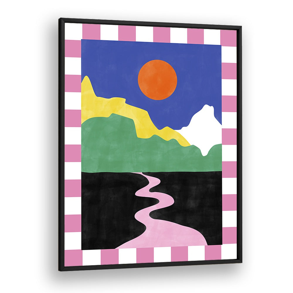 Colorful PINK ROAD, LANDSCAPE PAINTINGS by Elena Ristova bring vibrant emotion to your living space.