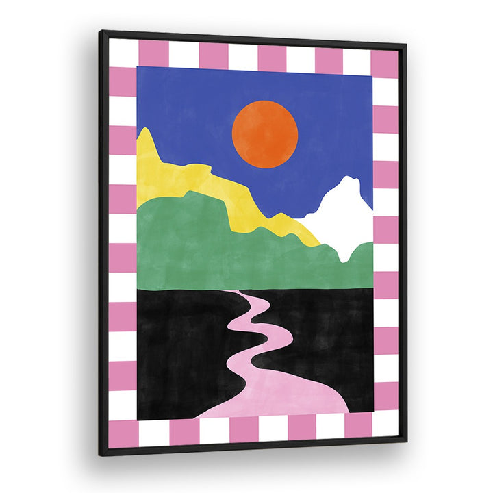 Colorful PINK ROAD, LANDSCAPE PAINTINGS by Elena Ristova bring vibrant emotion to your living space.