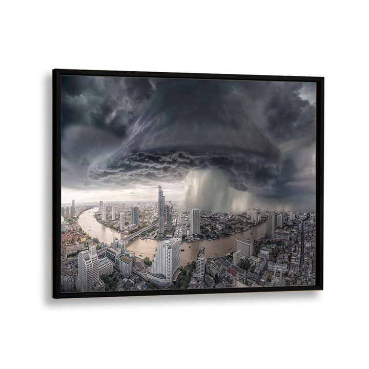 Stunning BANGKOK RAIN photography prints showcasing a dramatic storm over the cityscape, perfect for art lovers.