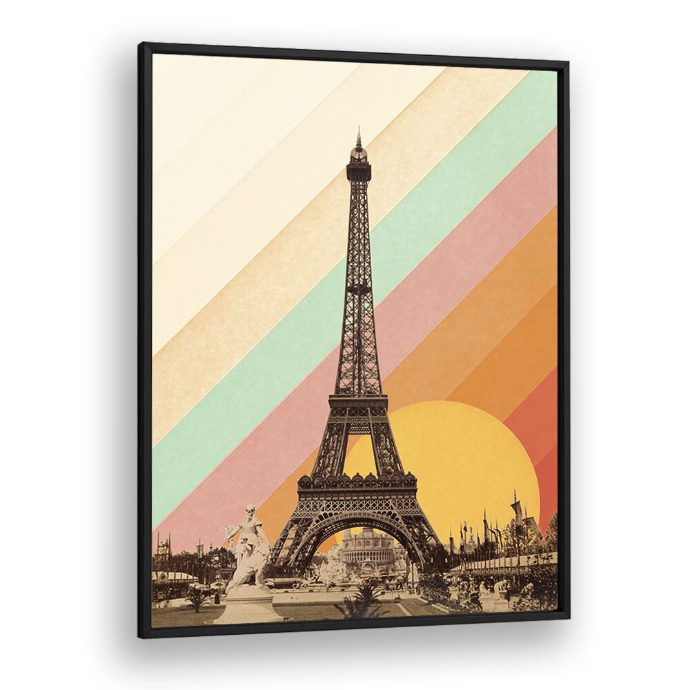 Eiffel Tower Rainbow travel posters by Florent Bodart showcase Paris in vibrant colors, perfect for art lovers.