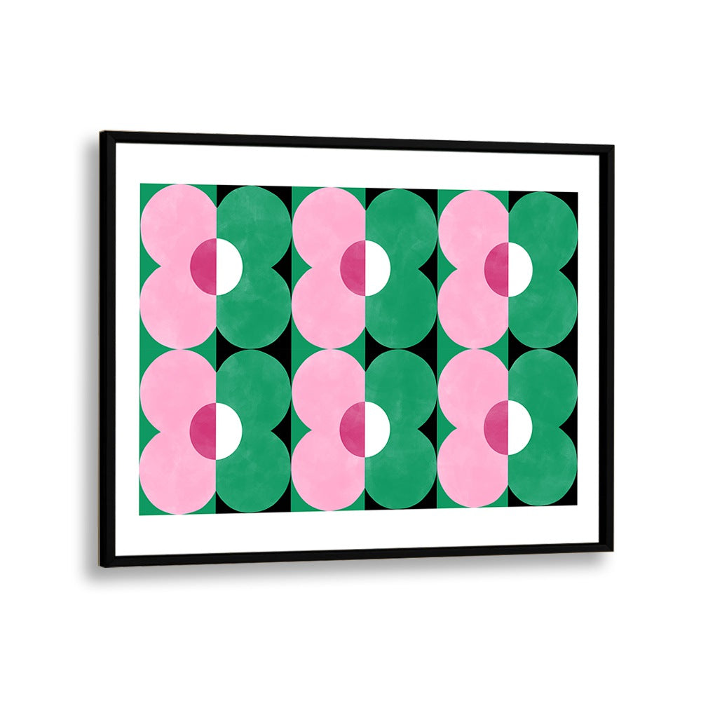 Bright GREEN & pink floral painting by Elena Ristova, perfect for enhancing your home decor with nature's beauty.