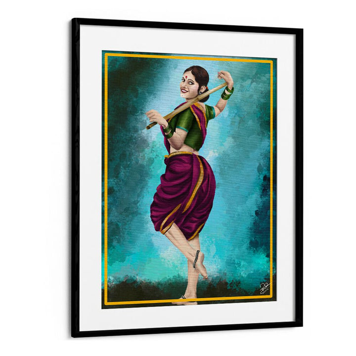 Vibrant GRACE IN MOTION, INDIAN ART PAINTINGS showcase a joyful dancer embodying elegance and spirit.