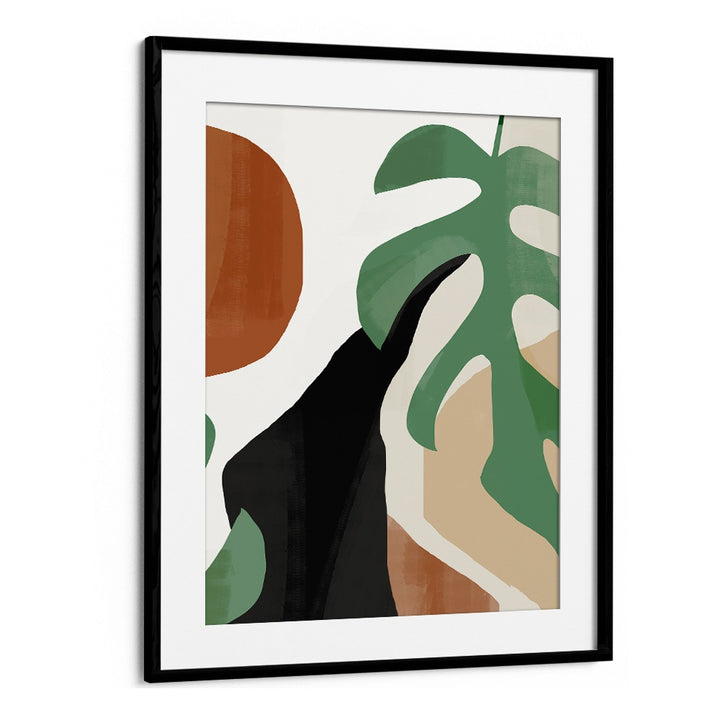 Elegant ABSTRACT TROPICAL LEAVES, BOHO ART PAINTINGS in earthy tones, perfect for enhancing your home decor.