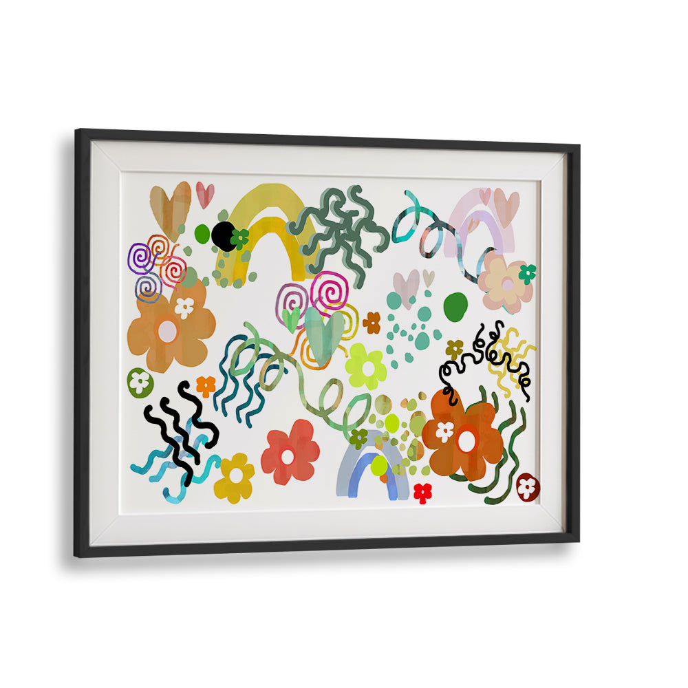 Vibrant FLOWERS LOVE RAINBOWS, FLORAL FLOWER PAINTINGS mural brings joy and color to any space. Perfect for your decor!