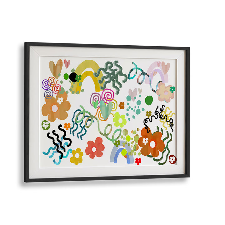 Vibrant FLOWERS LOVE RAINBOWS, FLORAL FLOWER PAINTINGS mural brings joy and color to any space. Perfect for your decor!