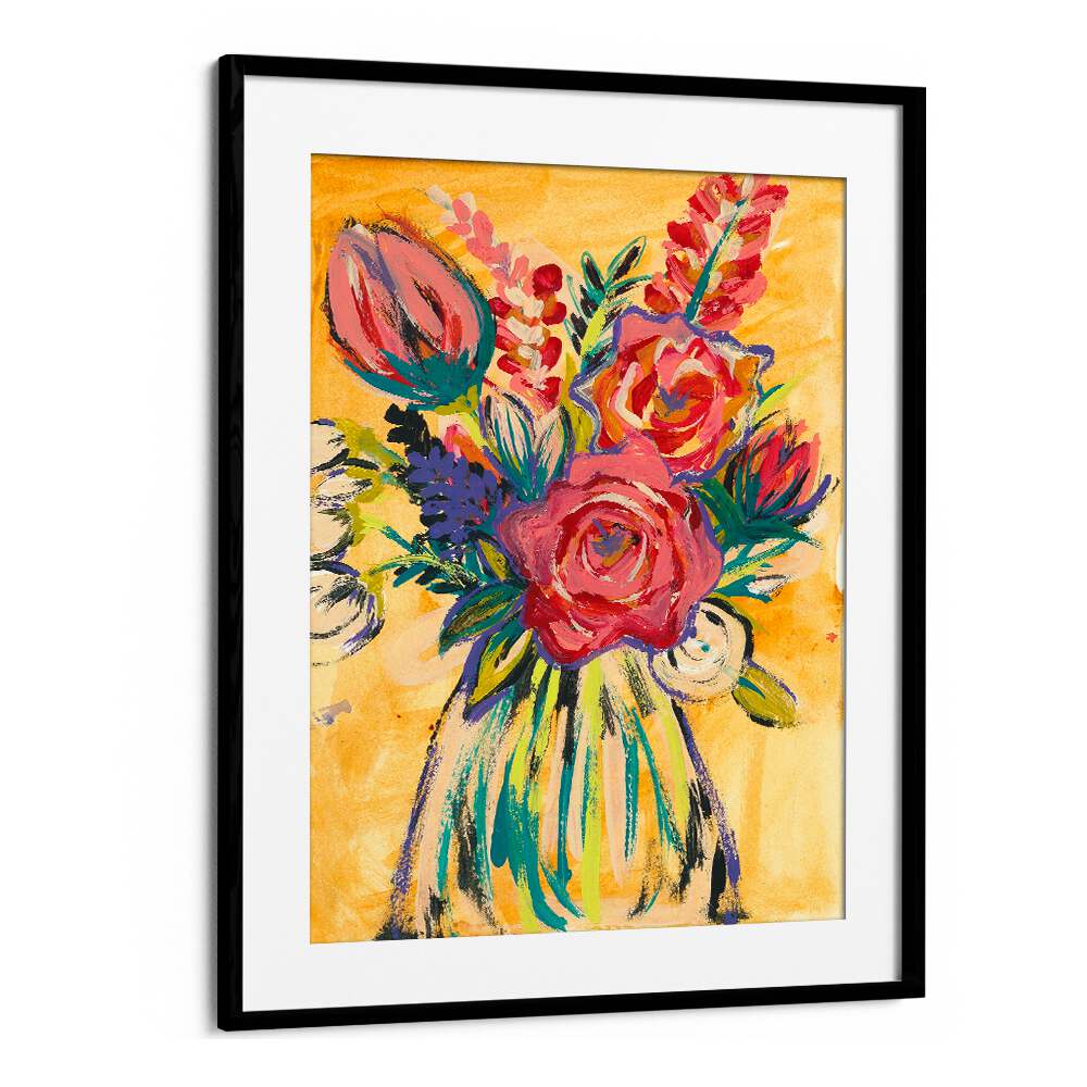Vibrant HAND PAINTED FLORAL, FLORAL FLOWER PAINTINGS in a stylish frame, perfect for enhancing your living space.