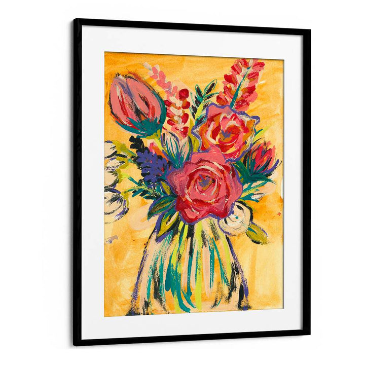 Vibrant HAND PAINTED FLORAL, FLORAL FLOWER PAINTINGS in a stylish frame, perfect for enhancing your living space.
