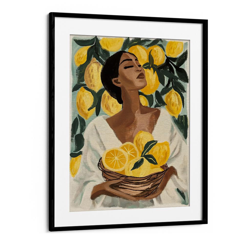 Brighten your space with LEMON TREE, PORTRAITS featuring vibrant lemons and a graceful figure, perfect for home decor.