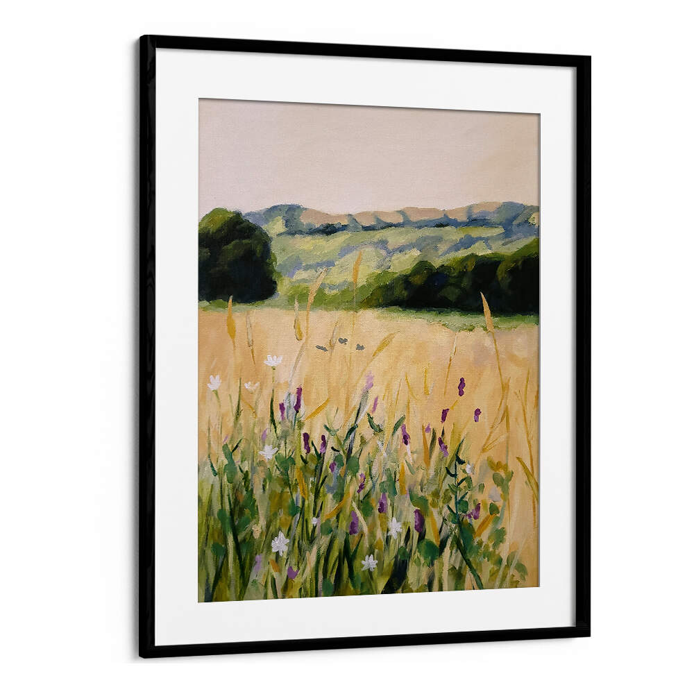 OAKS AND TALL GRASS , LANDSCAPE PAINTINGS