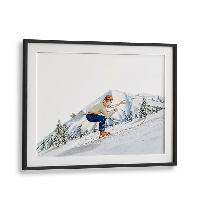 Stylish skier artwork on the PARADOXICA, SPORTS POSTERS, perfect for luxury home decor enthusiasts.