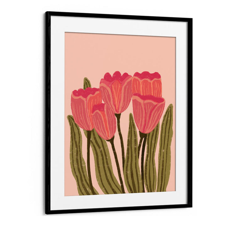RED TULIPS , FLORAL FLOWER PAINTINGS