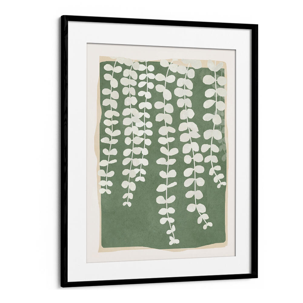 MINIMAL ABSTRACT LEAVES II , FLORAL FLOWER PAINTINGS