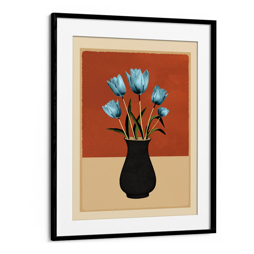 TULIPS IN VASE III , BOHO ART PAINTINGS