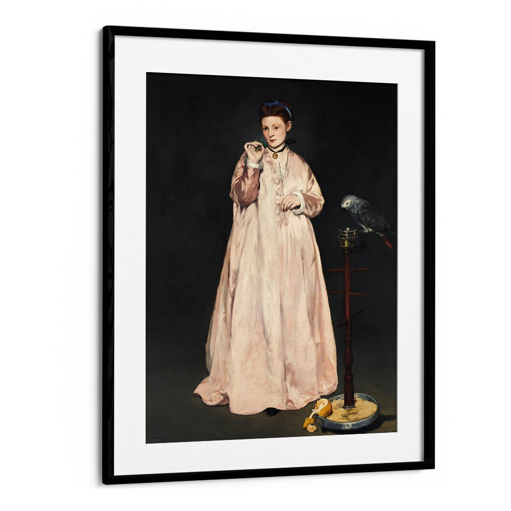 LADY WITH A PARAKEET  , VINTAGE PAINTINGS