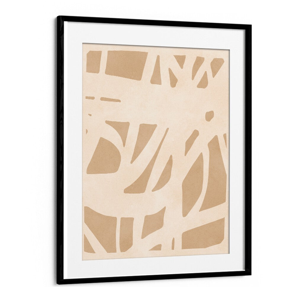 Elegant beige artwork featuring bold shapes, perfect for enhancing spaces with EXPRESSIVE LINES IV, ABSTRACT PAINTINGS.