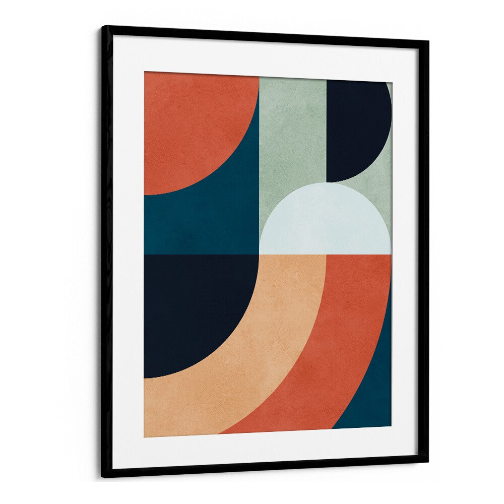 CIRCLES IN HARMONY XIV, GEOMETRIC ART PRINTS features a vibrant blend of shapes and colors for modern decor.