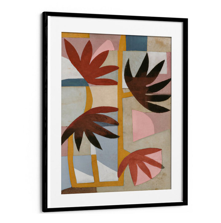 FLOWER SAFARI, FLORAL FLOWER PAINTINGS showcase abstract bold floral shapes in warm tones, perfect for modern home decor.