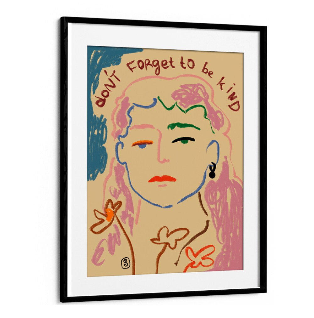 Brighten your space with vibrant art prints that say, "DO NOT FORGET TO BE KIND, VIBRANT" for a joyful atmosphere.