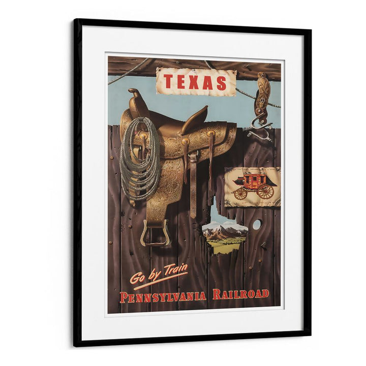 Texas I, vintage travel posters featuring iconic imagery, perfect for decor enthusiasts capturing the Lone Star spirit.