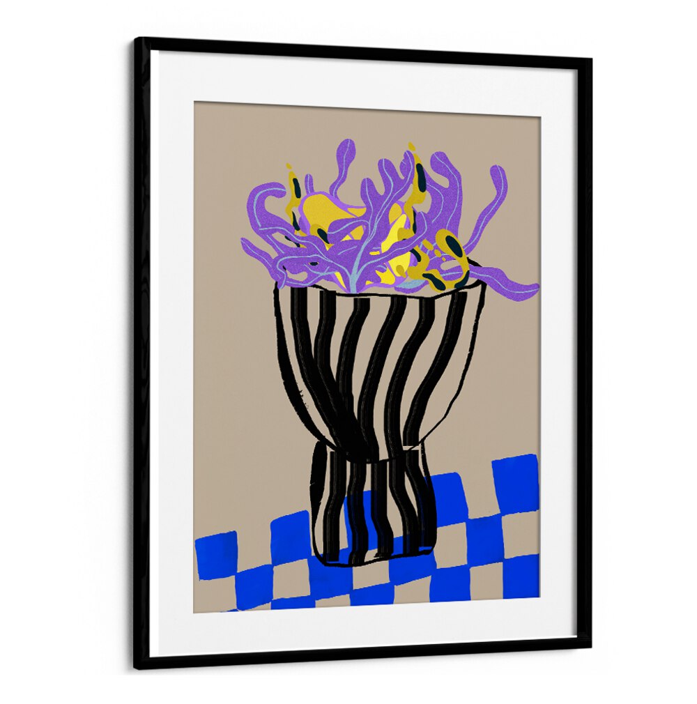 Stunning MODERN VASE in an abstract painting, perfect for elevating your home décor with vibrant colors and design.