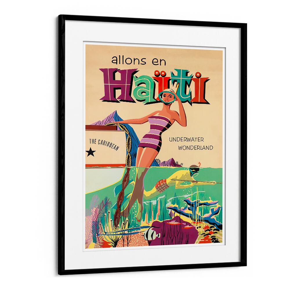ALLONS EN HAITI, VINTAGE TRAVEL POSTERS showcase vibrant Caribbean art, perfect for any space and celebrating Haiti's beauty.