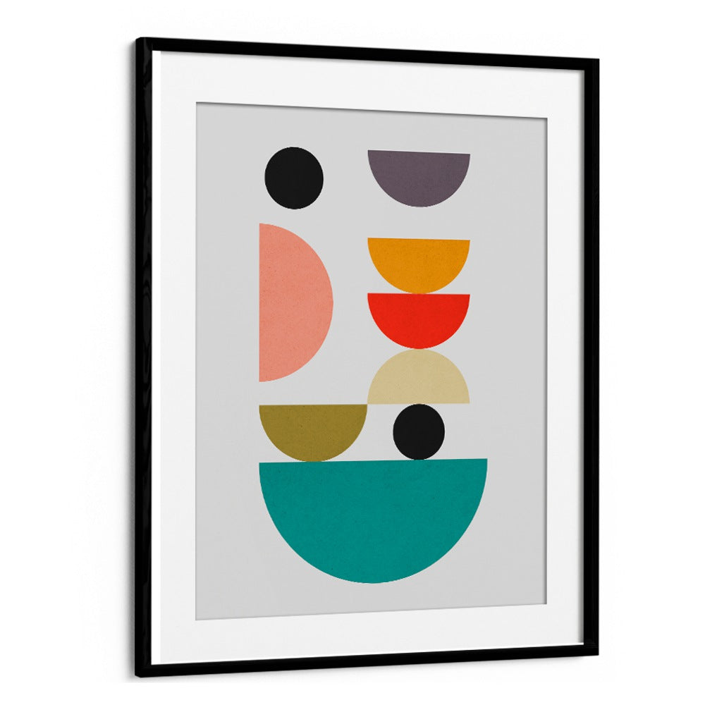 Modern geometric art print featuring vibrant circles and shapes, perfect for enhancing your space with HARMONY II, GEOMETRIC ART PRINTS.