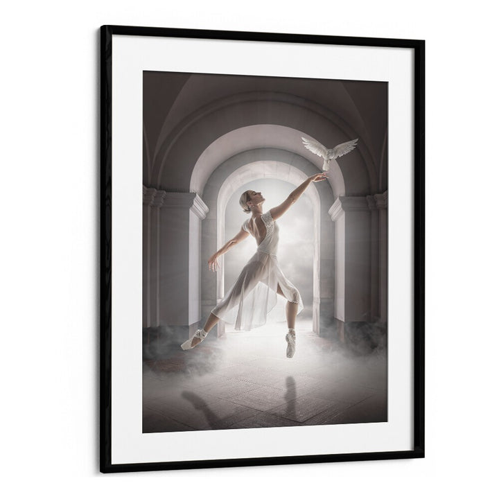 BIRD DANCE, PHOTOGRAPHY PRINTS capture a dancer reaching for a bird in a surreal, enchanting setting.