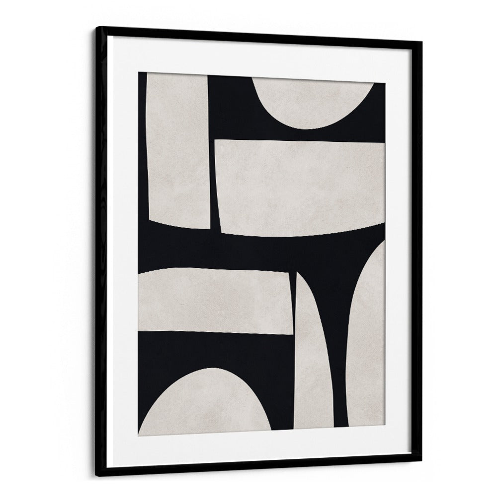 Stylish CURVED SHAPES II, GEOMETRIC ART PRINTS featuring elegant curves in a framed design for modern decor.